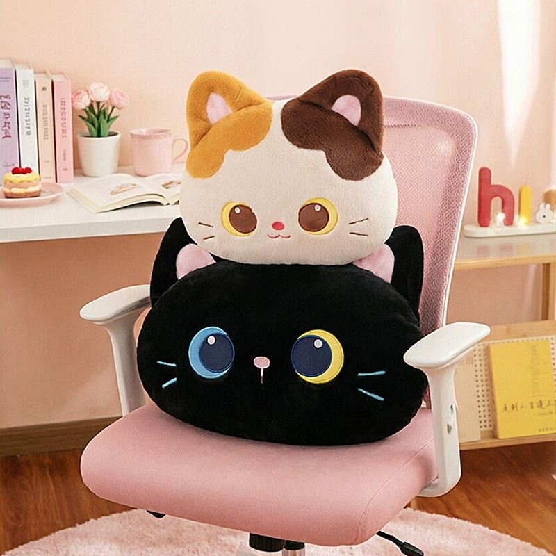 Carino E Adorabile Gato Tri-Colore E Gato Nero Cuscino E Peluche